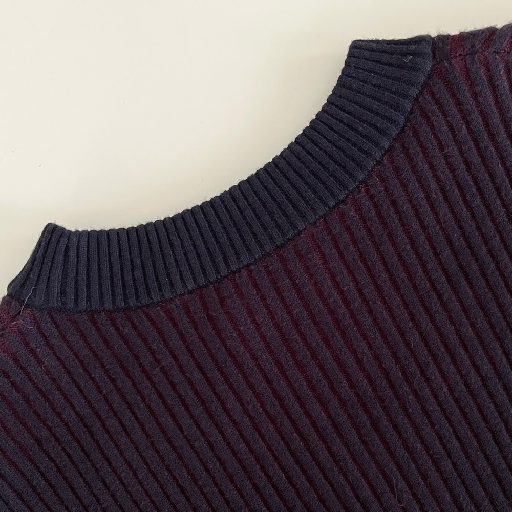 See By Chloe Ribbed Knit Scalloped Two Tones Long Sleeve Dress - Picture 10 of 14